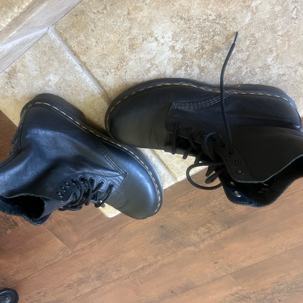 Dr. Martens Black Leather Moto Boots